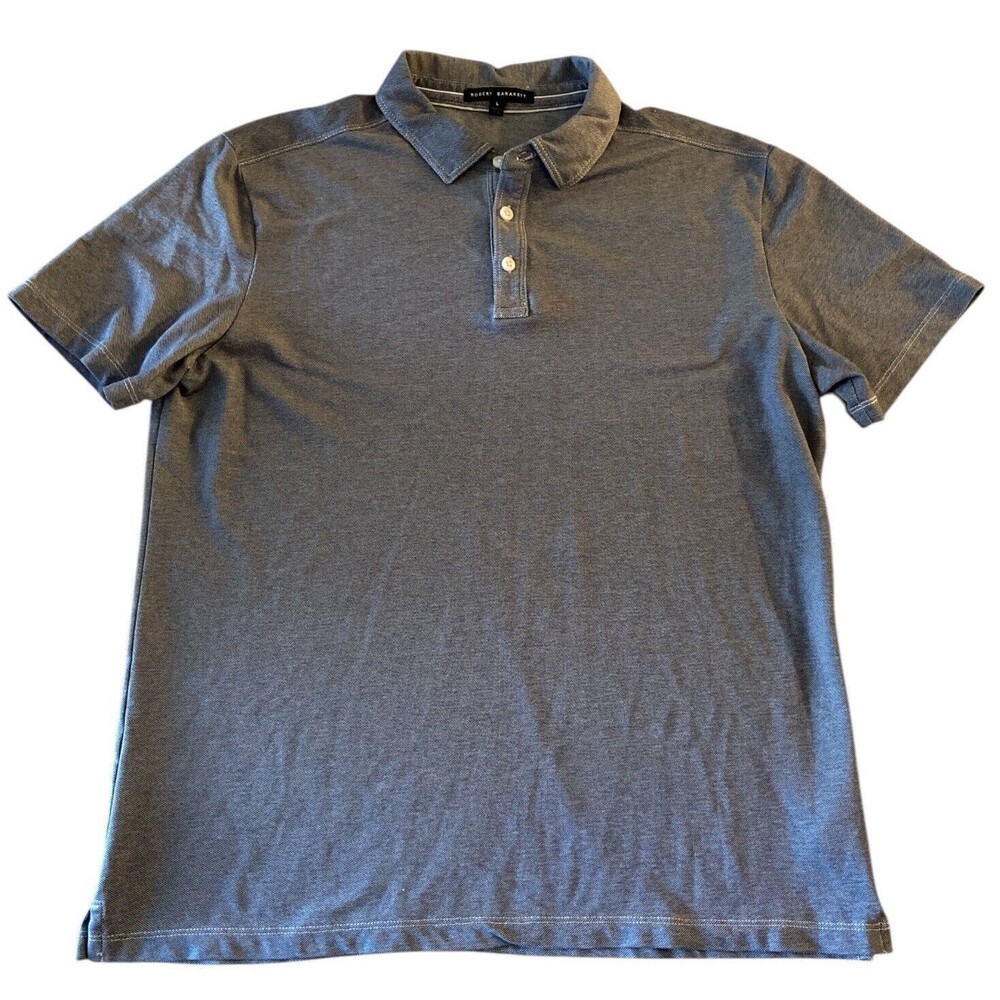 Robert Barakett Shirt Mens L Slim Fit Gray Lightweight Short Sleeve